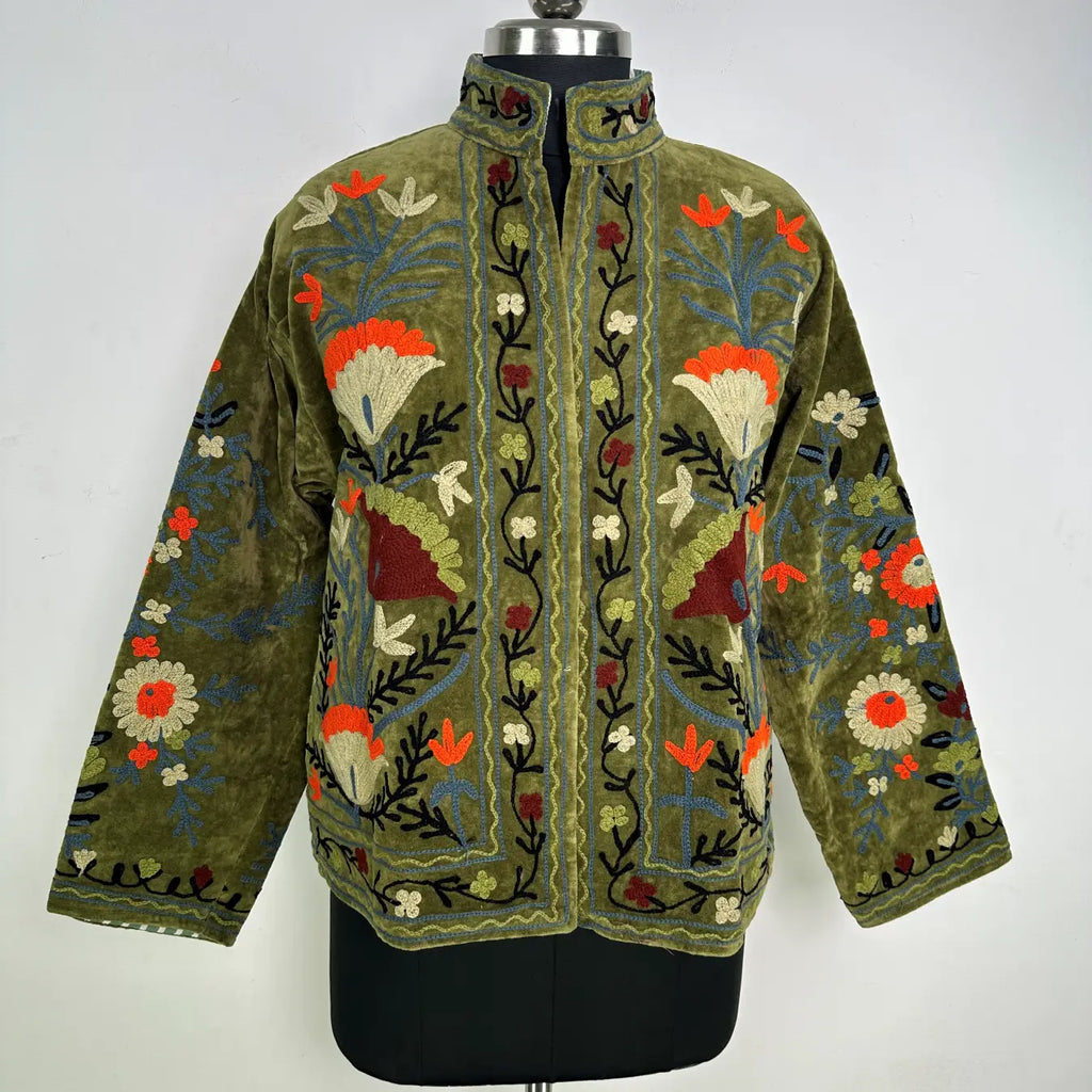 Women's Suzani embroidered Velvet Jacket