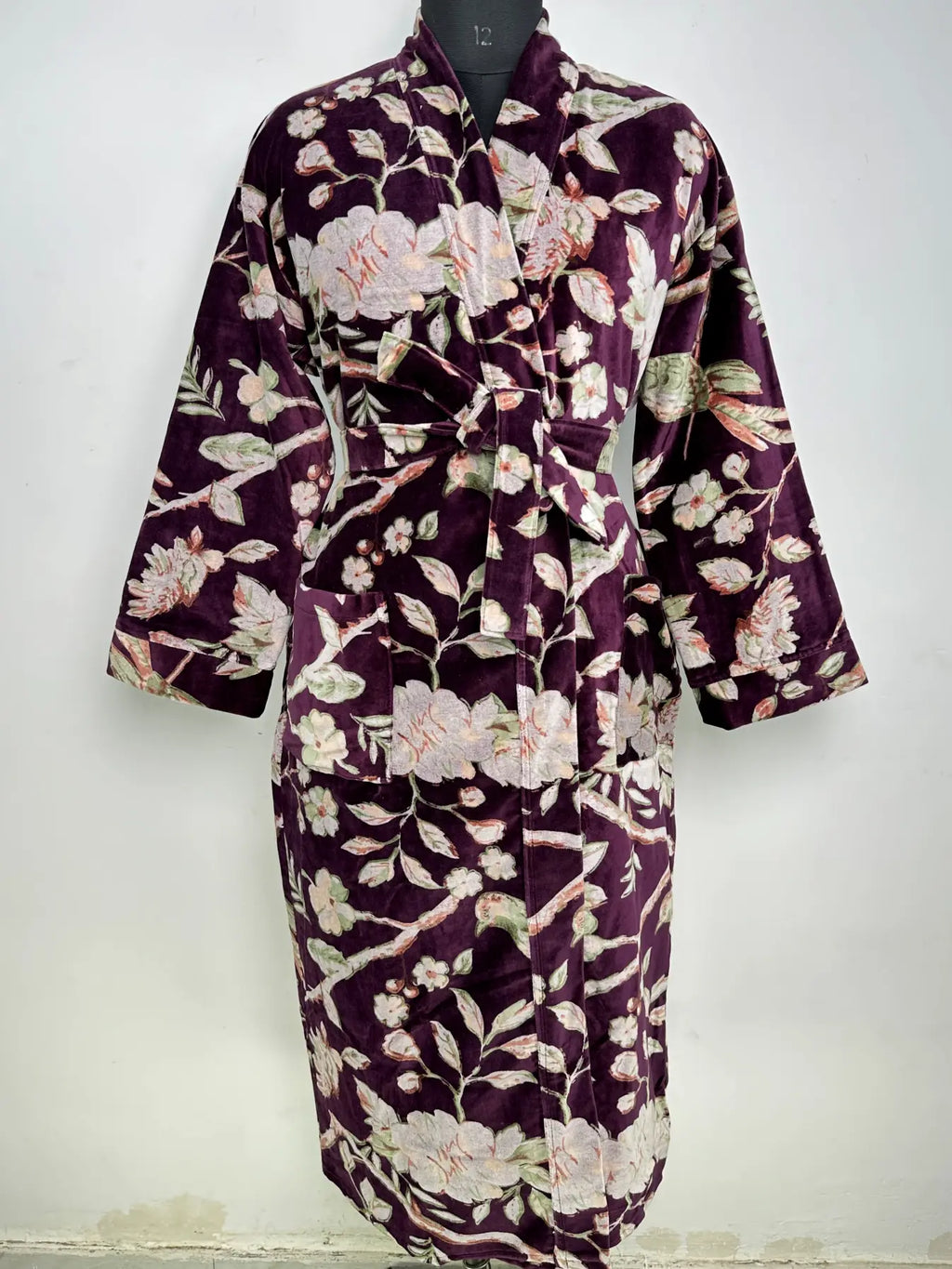 Luxury Velvet  Womens Kimono | Boho Reversible Dressing Gown With Lining, Womens Clothing, Bridal Robe, Smoking Jacket For Her, Spa Gift