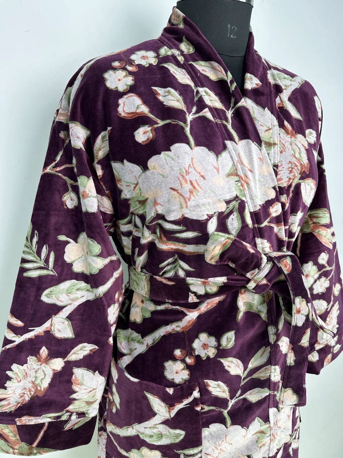 Luxury Velvet  Womens Kimono | Boho Reversible Dressing Gown With Lining, Womens Clothing, Bridal Robe, Smoking Jacket For Her, Spa Gift
