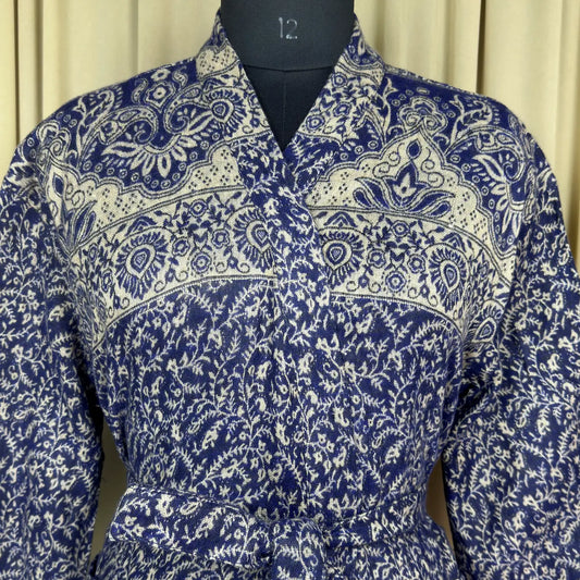 Wool Blend Women Kimono | Winter House Robe Warm Cozy Jacket Short Dressing Loungewear Floral Cardigan | Handmade Mom Gift Someone Special