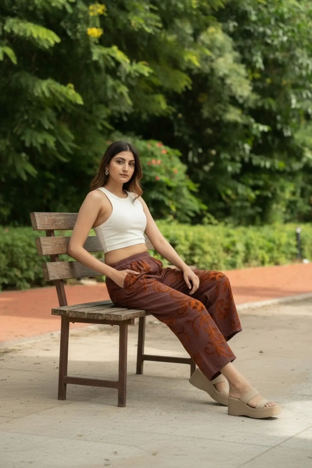 Women's Suzani embroidered Cotton Pajama Pants in floral