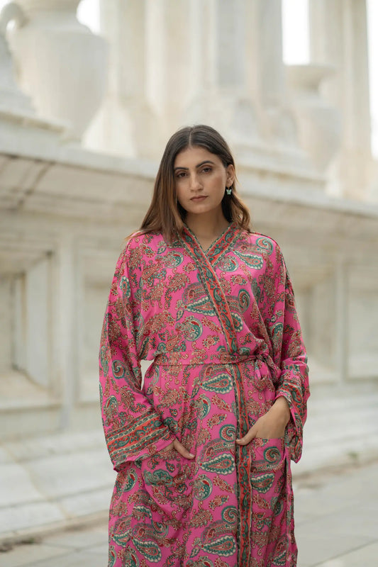 Silky Soft Boho Chic Kimono for Women | Long Lightweight Dressing Gown | Breathable Flowy Loungewear | Beach Cover Up | Perfect Gift for Her