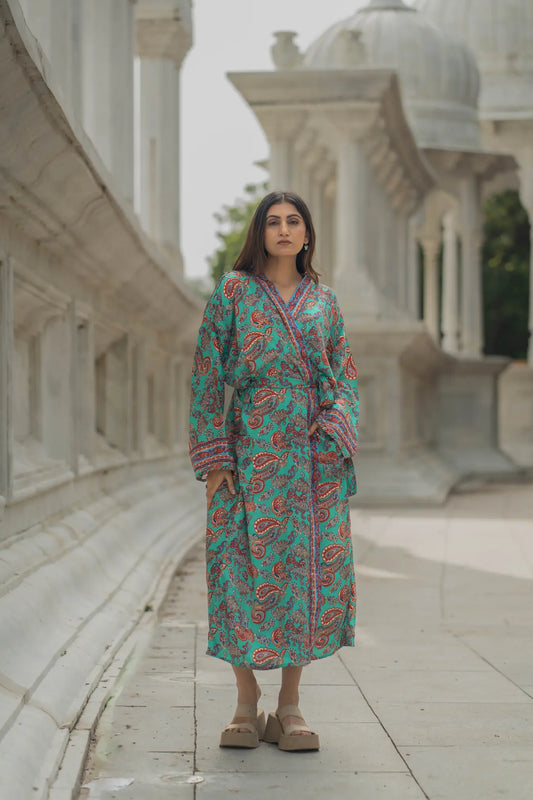 Luxury Silk Blend Kimono for Women | Long Dressing Gown, Soft Breathable Loungewear, Sleepwear, Bridesmaid & Beach Resort Wear Gift for Her