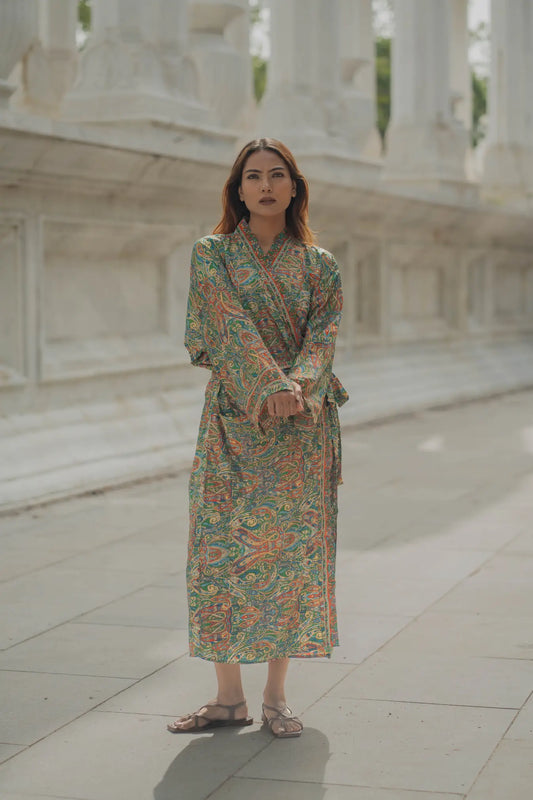 Luxury Silk Blend Kimono for Women | Long Dressing Gown, Soft Breathable Loungewear, Sleepwear, Bridesmaid & Beach Resort Wear Gift for Her