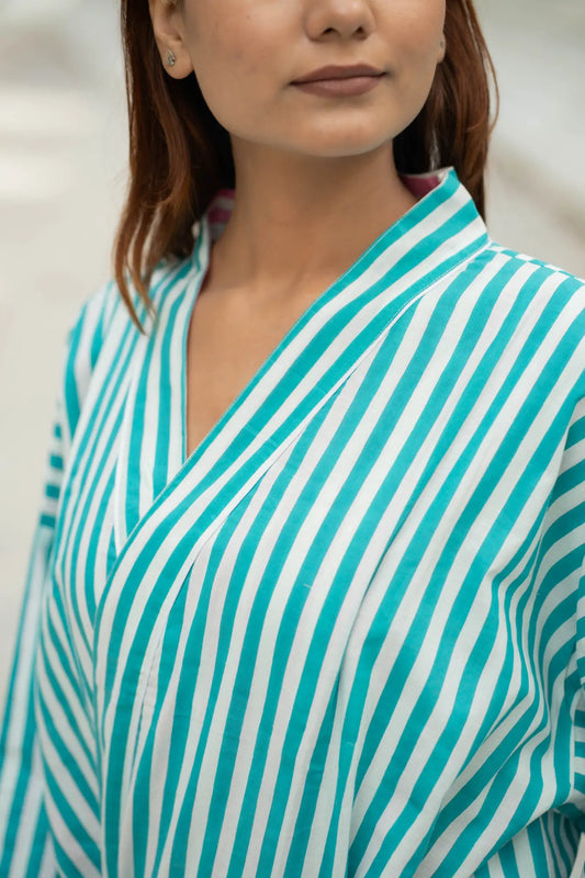 Boho Women Cotton Kimono Reversible Robe | Long Dressing Gown, Soft Breathable Loungewear Duster, Bridesmaid, Beach Resort Wear Gift for Her