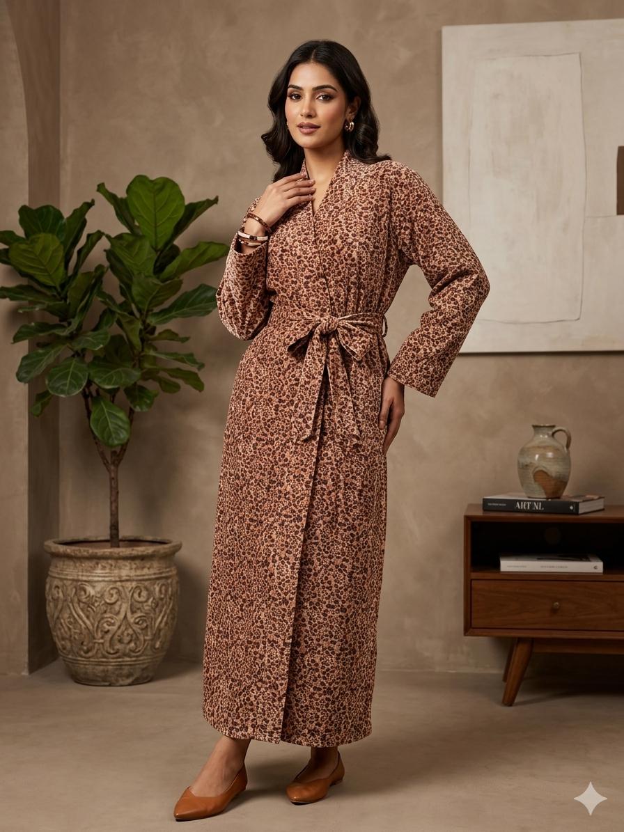 Velvet Womens Kimono Boho Robe | Dressing Gown Reversible With Lining, Kimono Womens Clothing Bridal Robe, Smoking Jacket For Her Spa Gift