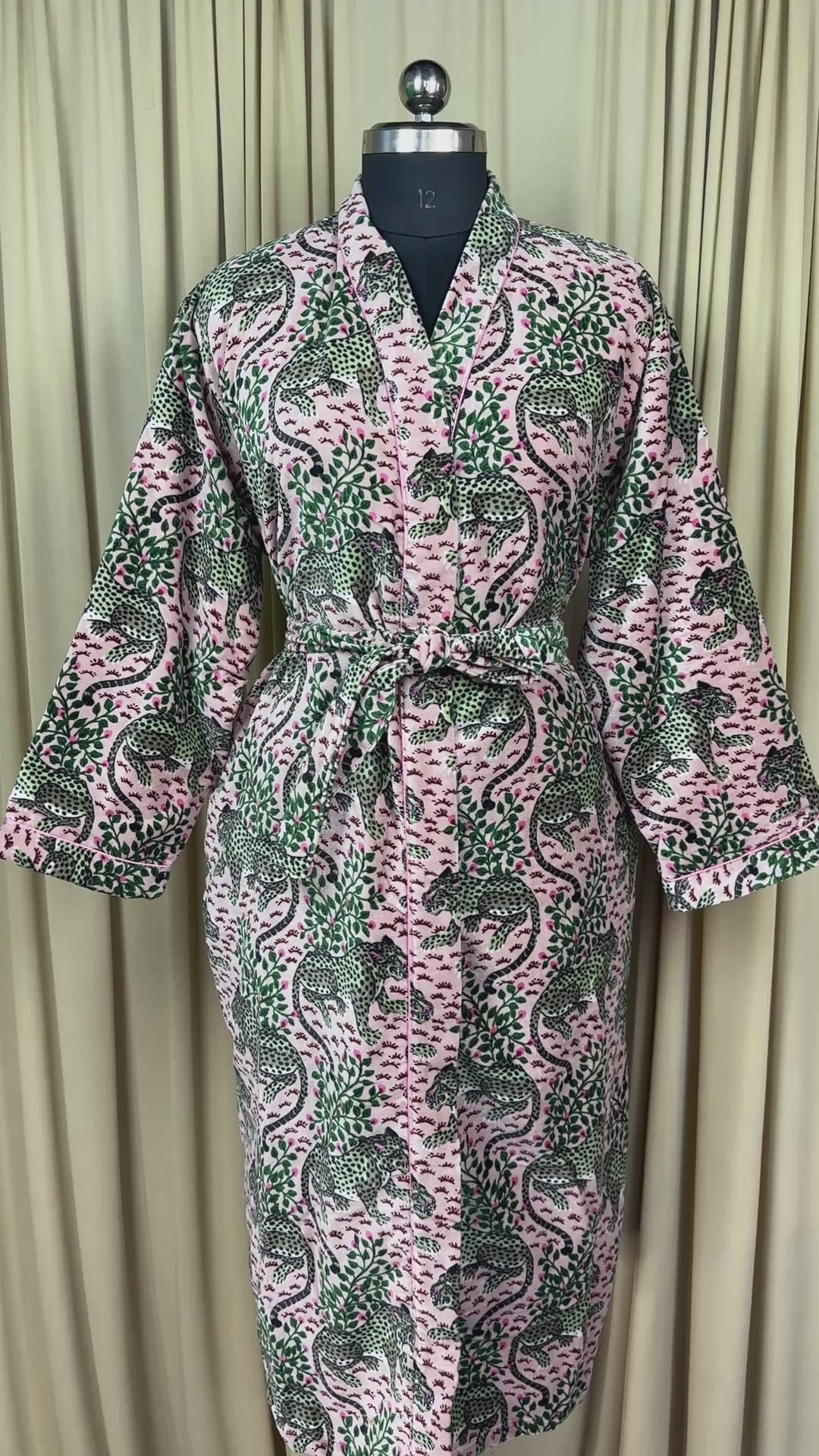 Luxury Velvet Kimono Unisex House Robe | Boho Jacket Autumn Winter Christmas Gift Elegant Reversible Silk Lined | Quirky Gown Animal Floral