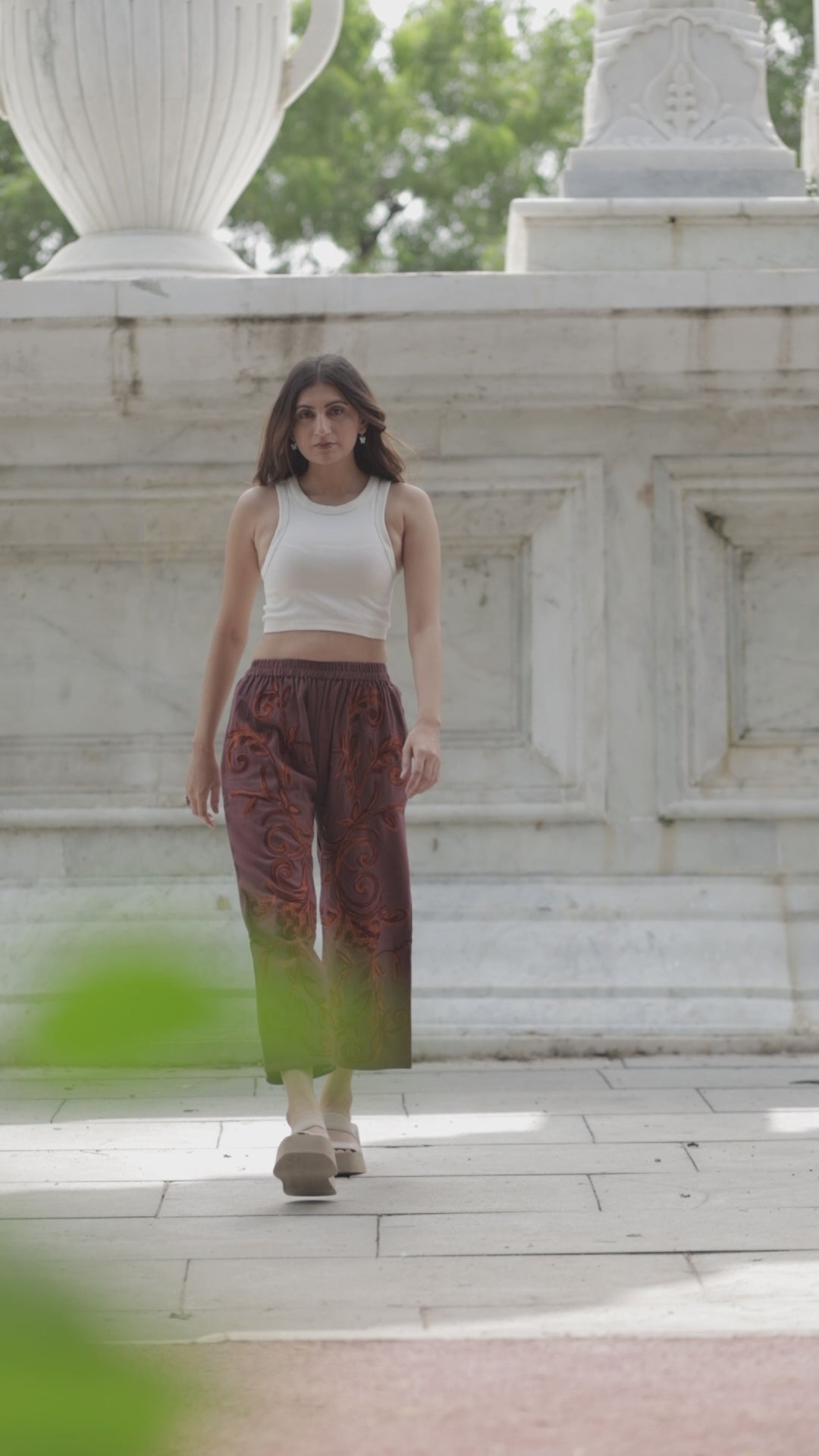 Cotton Suzani Embroidery Women Pajama | Hand Embroidered Floral Hippie Pant | Handcrafted Boho Loungewear Trouser One Size | Gift for Her