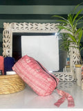 block-printed Silk Toiletry Bag Set of 3 in paisley
