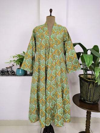 Belle robe d’été en coton, hauts de blocs à main imprimés à la main, vêtements indiens à clapet/sketer en coton, cercle Boho petite taille