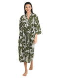 block-printed Cotton Kimono Robe in monkey