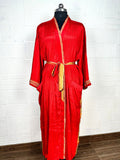 Women's Recycled Silk Kimono Robe in motif