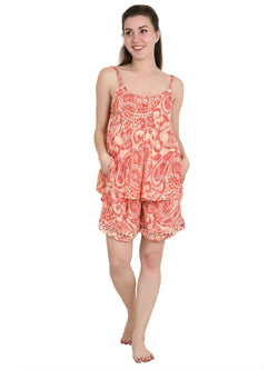 Women's Silky Kimono, Cami & Boxer Set in paisley