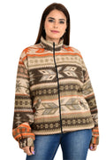Yak Wool Blend Zip Jacket in diamond with pockets