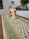 Cotton Table Runner in yellow floral